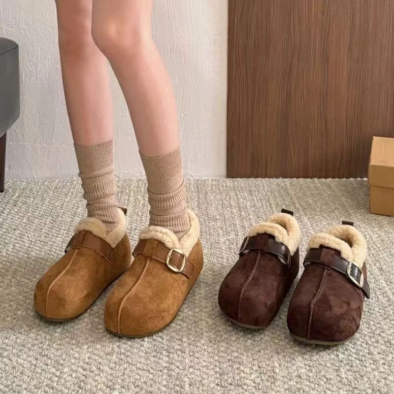 【交个朋友专属】珍妮姿休闲风勃肯鞋纯色冬季潮流风棉鞋加绒保暖b