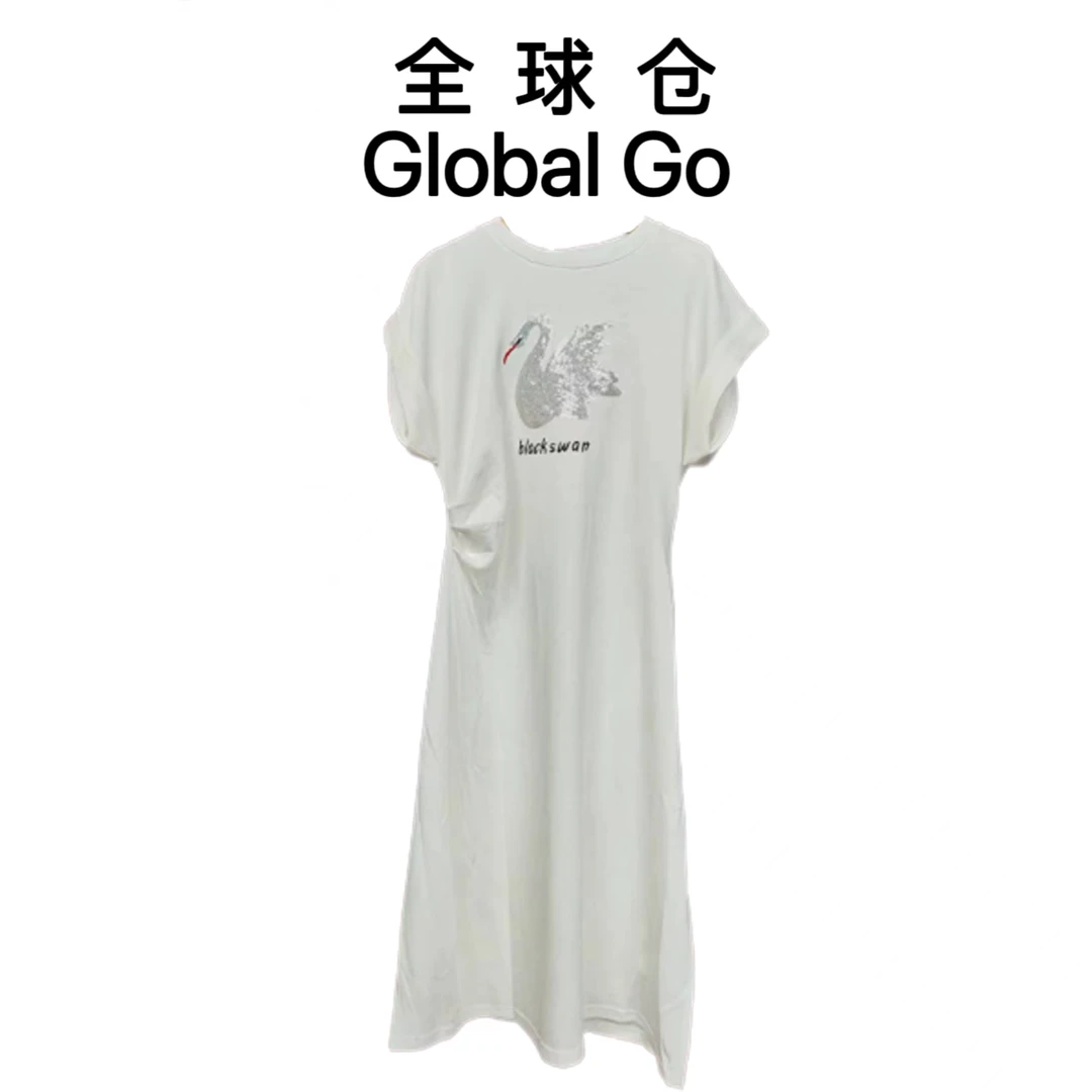 【全球仓Global Go】2025新款定制气质天鹅连衣裙QYLB1327