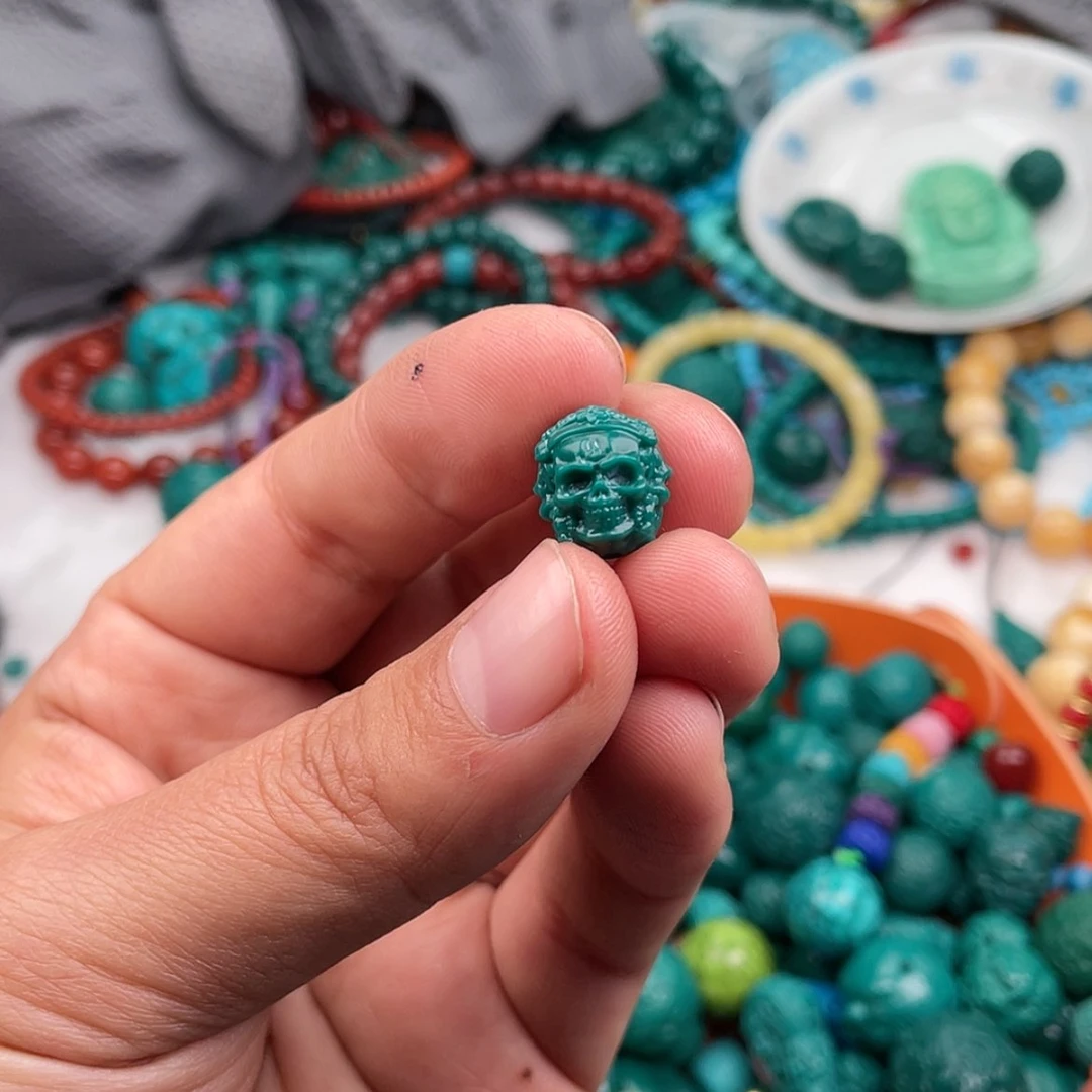 【闪购商品】琉璃非金属骷髅三面尺寸12一个