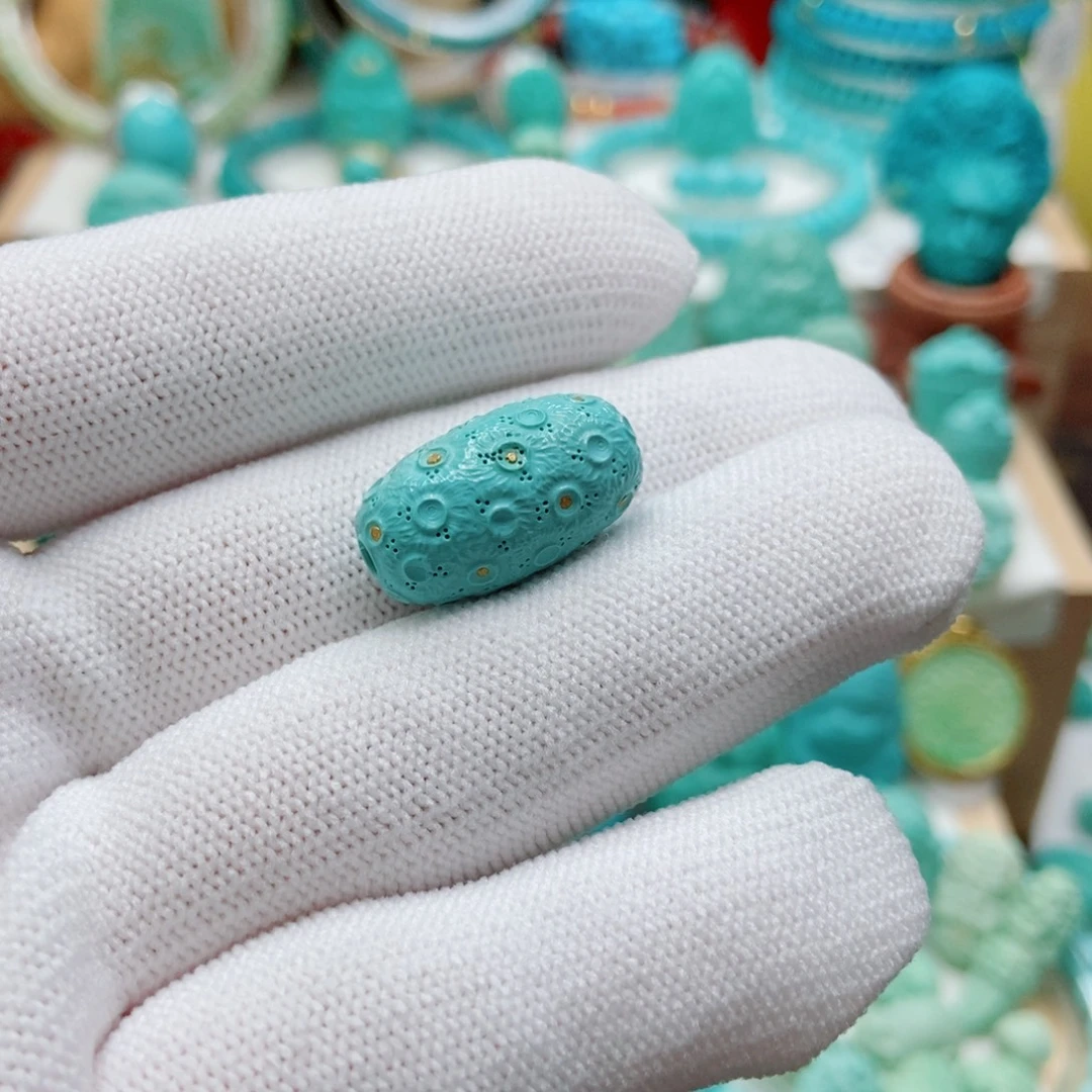 绿松石未镶嵌桶珠