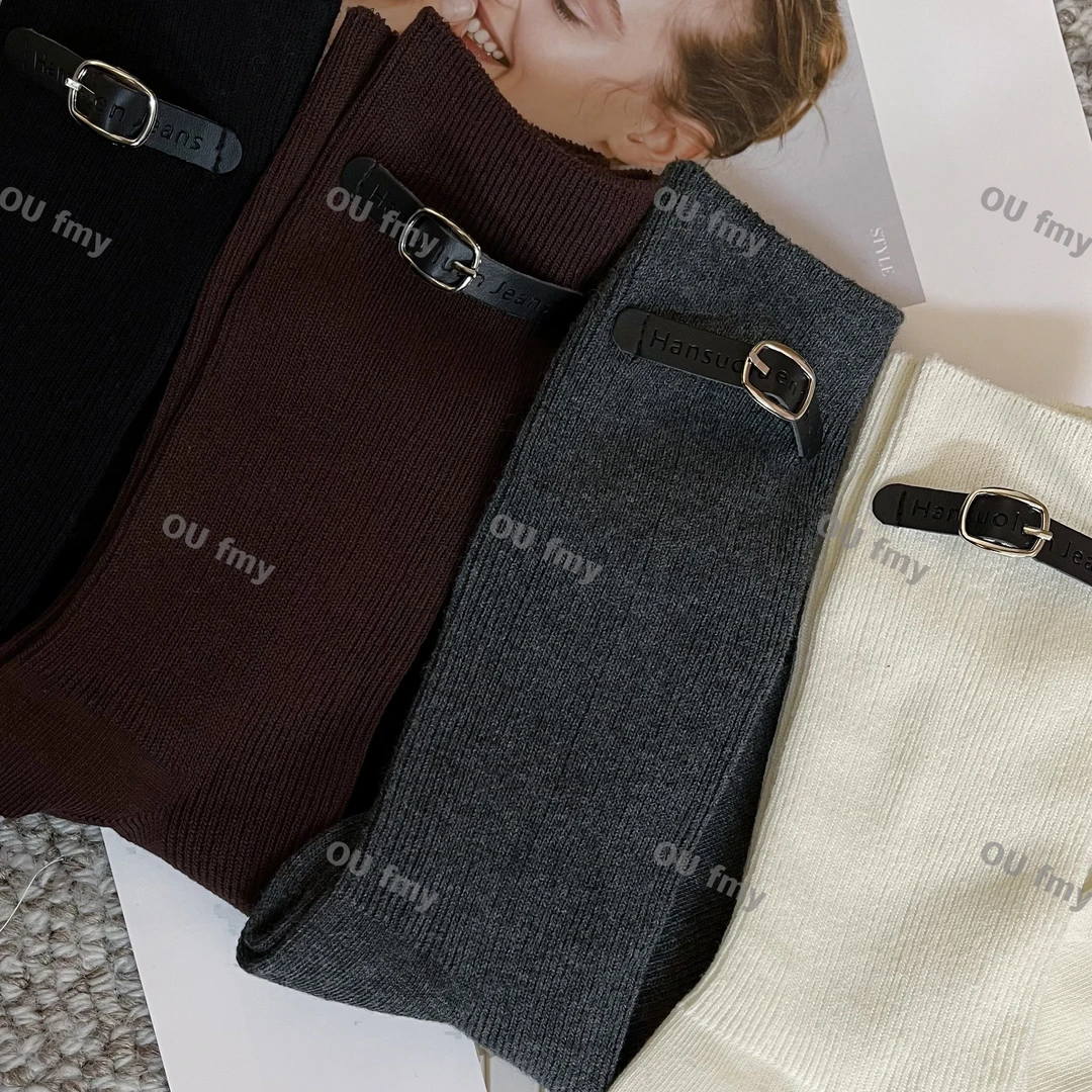 FY055冬季新款皮带扣袜子