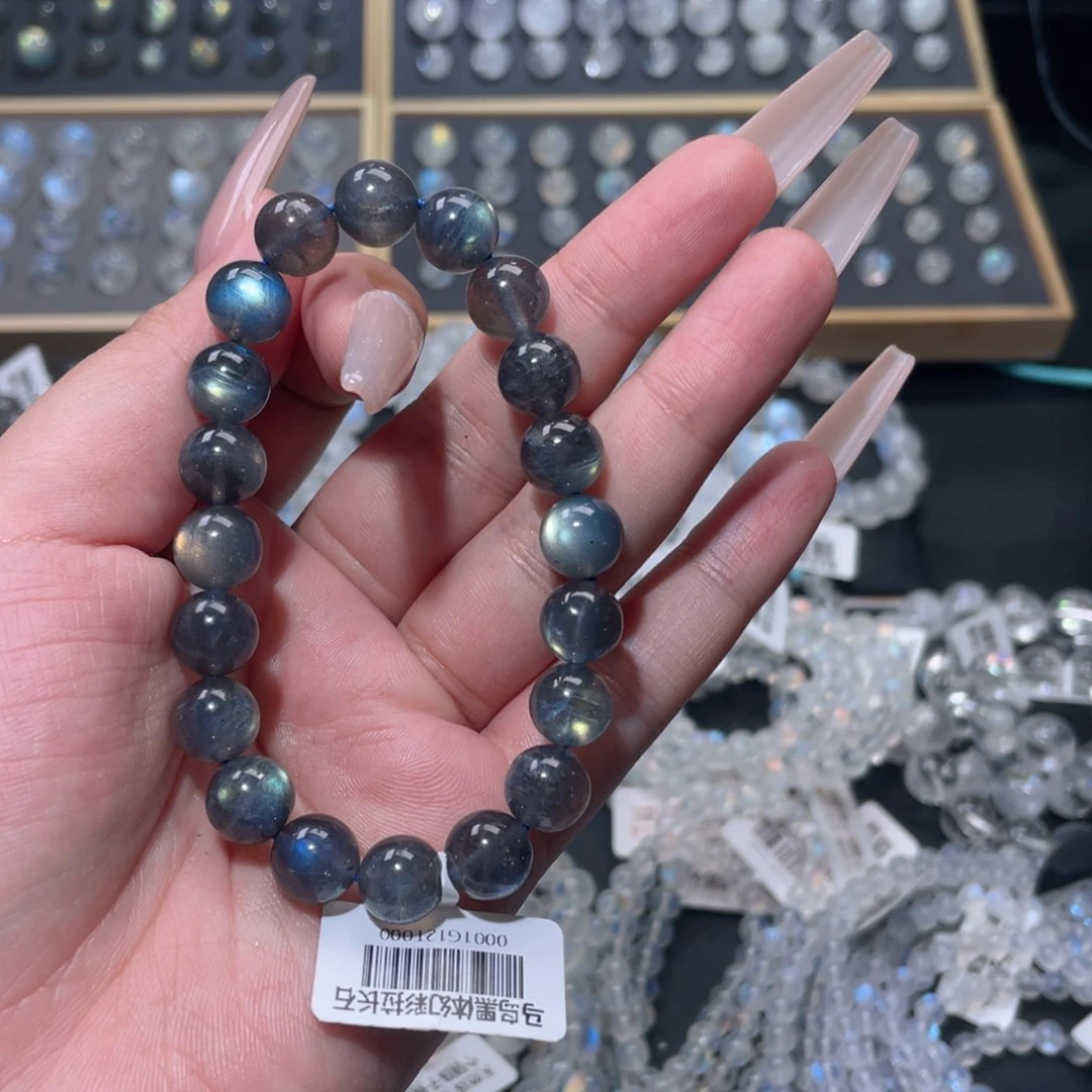 手链未镶嵌长石多*马岛幻彩灰月光手链10mm