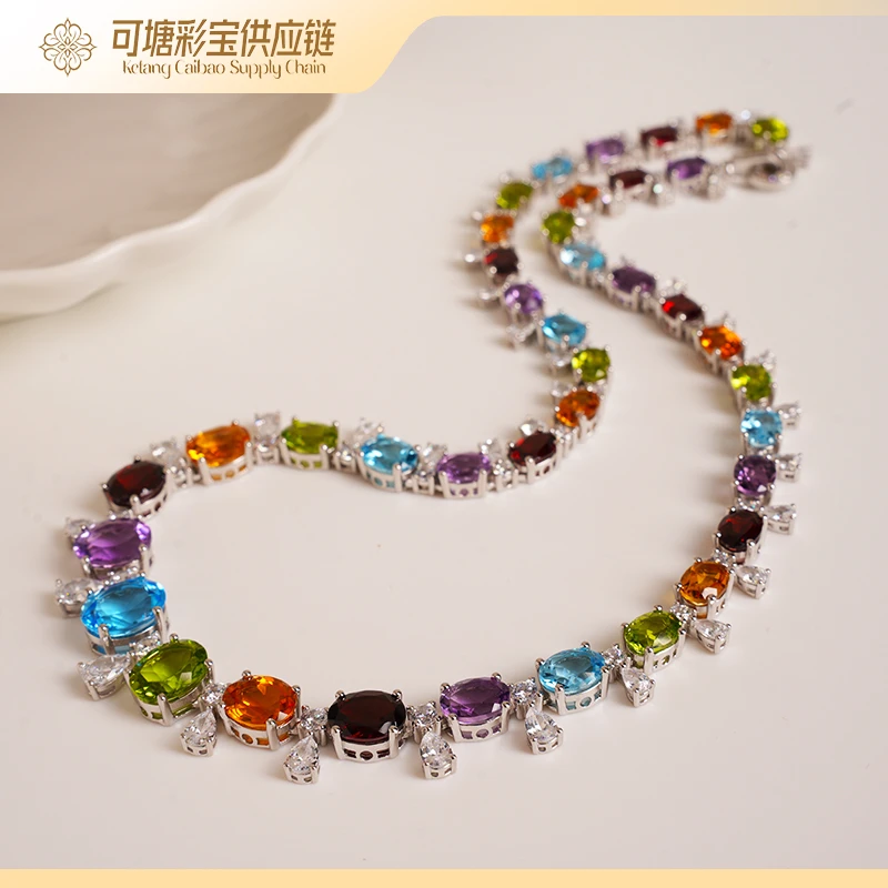 拼镶项链 S925银/QN028809/多样性发一件