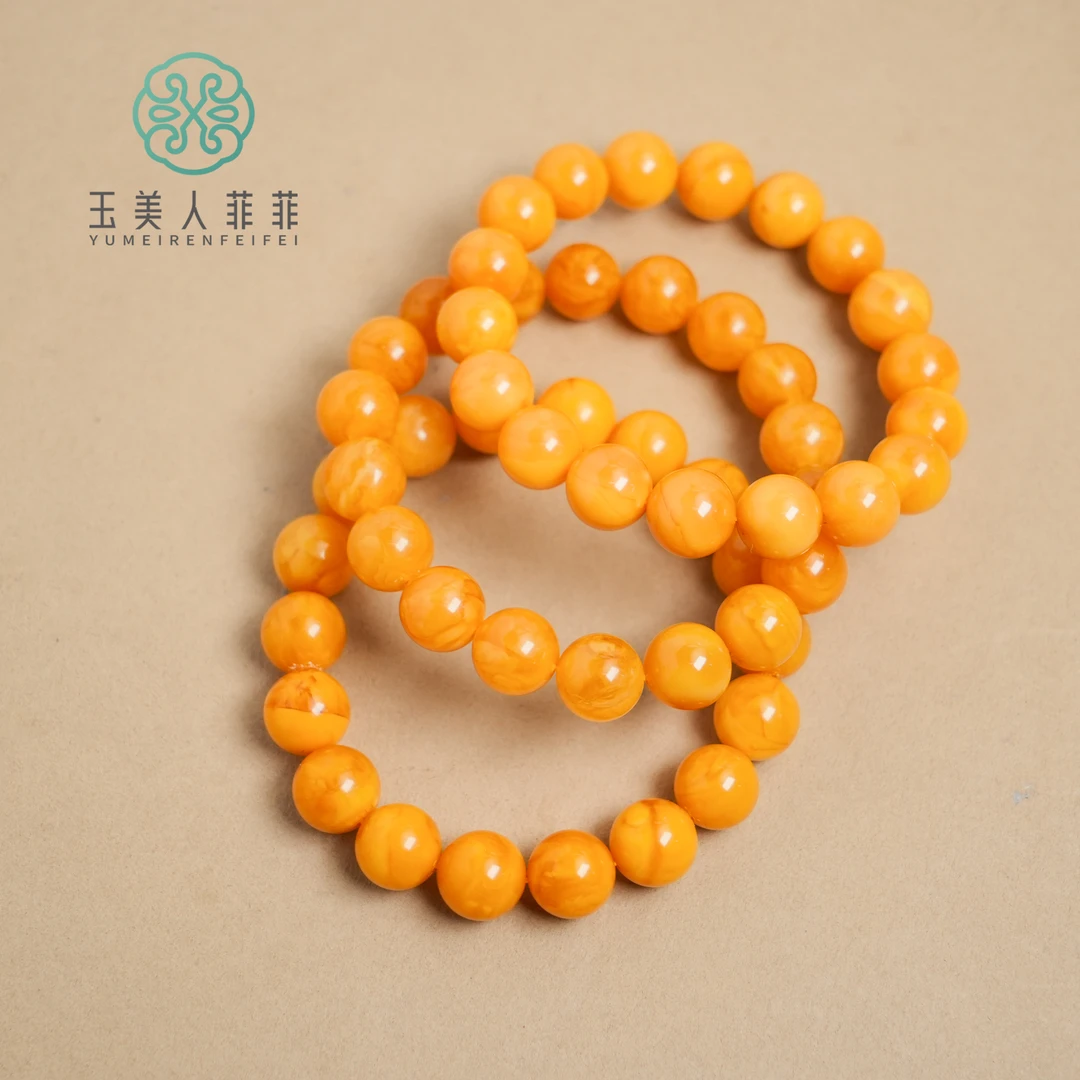 菲菲珠宝好~蜜蜡圆珠手串约10+mm/多样性发一