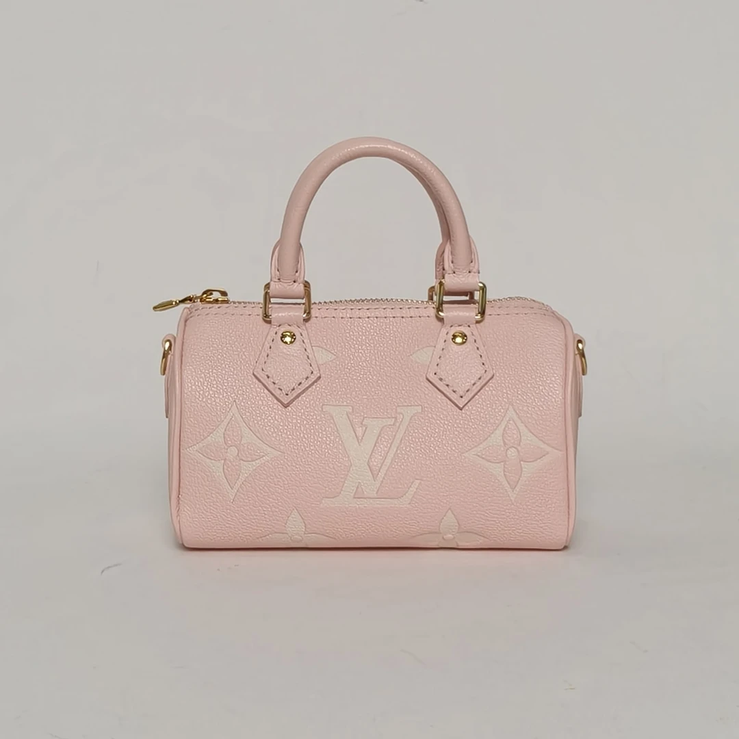 未使用 LouisVuitton/路易威登 【念念】Speedy Nano 淡粉色 芯片包