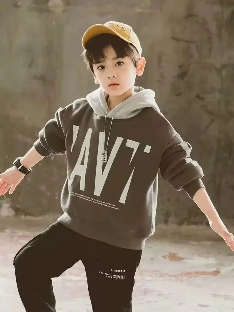 MK&UR.BV儿童装男童秋装卫衣秋款2025新款中大童秋季男孩帅气上衣