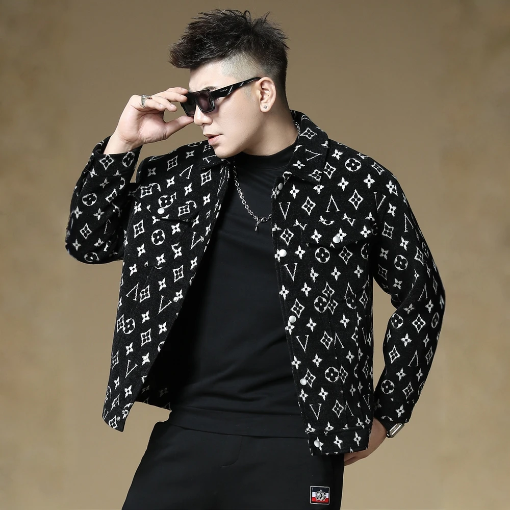 迪诺库克斯高品质轻奢毛呢外套春秋男装衣服潮牌重工上衣夹克