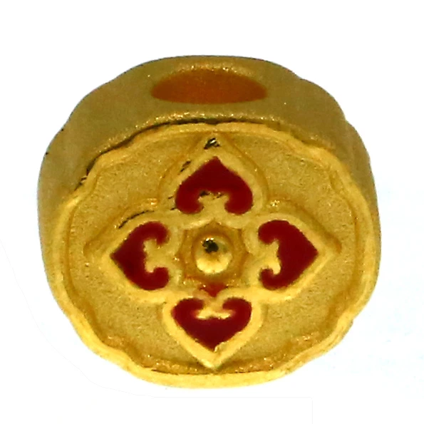 CBAI/菜百QHD足金饰品 足金珐琅转运珠