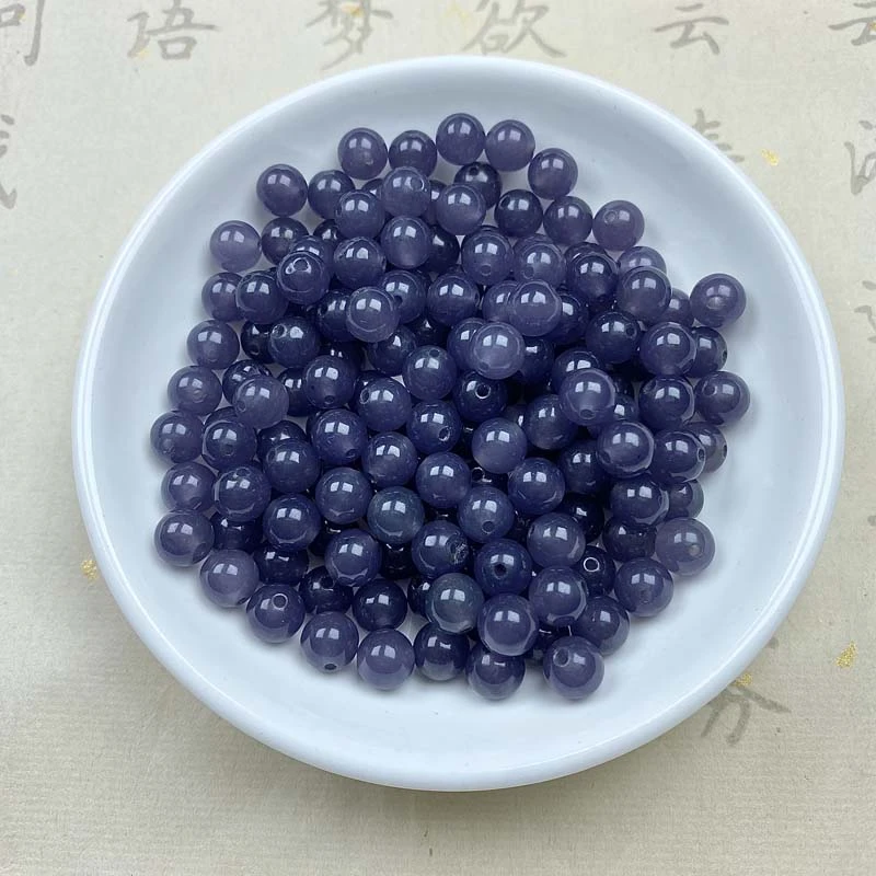 和田品质 烟紫色石6MM 30颗