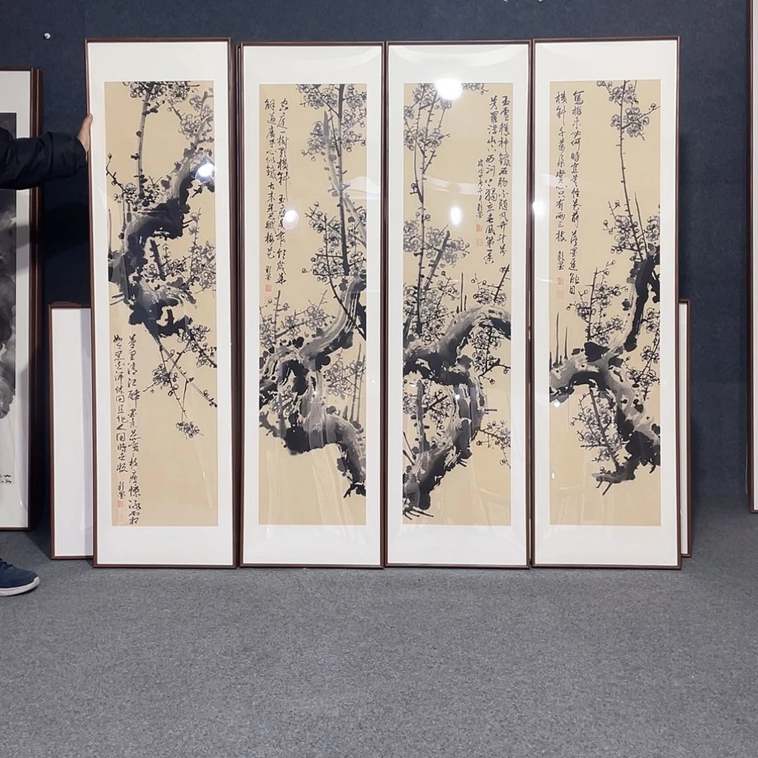 国画手绘画作品带框