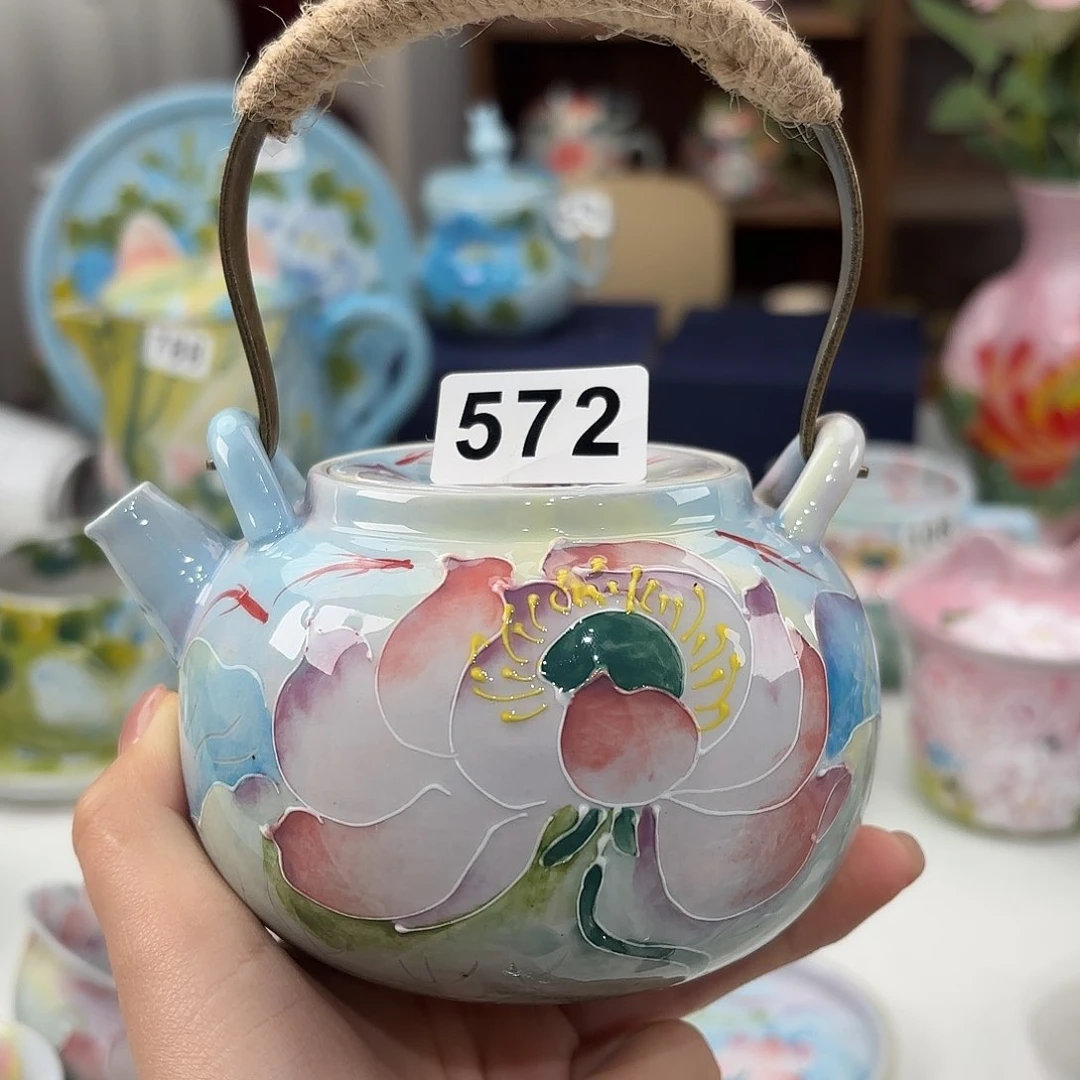 景德镇手绘高温釉下彩陶瓷茶具