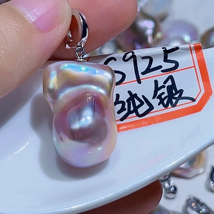 淡水珍珠银S925镶嵌颈饰