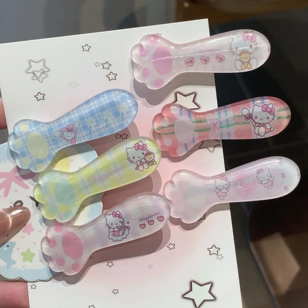 可爱果冻猫爪KT猫发夹甜妹小清新卡通侧边刘海夹ins风百搭发卡