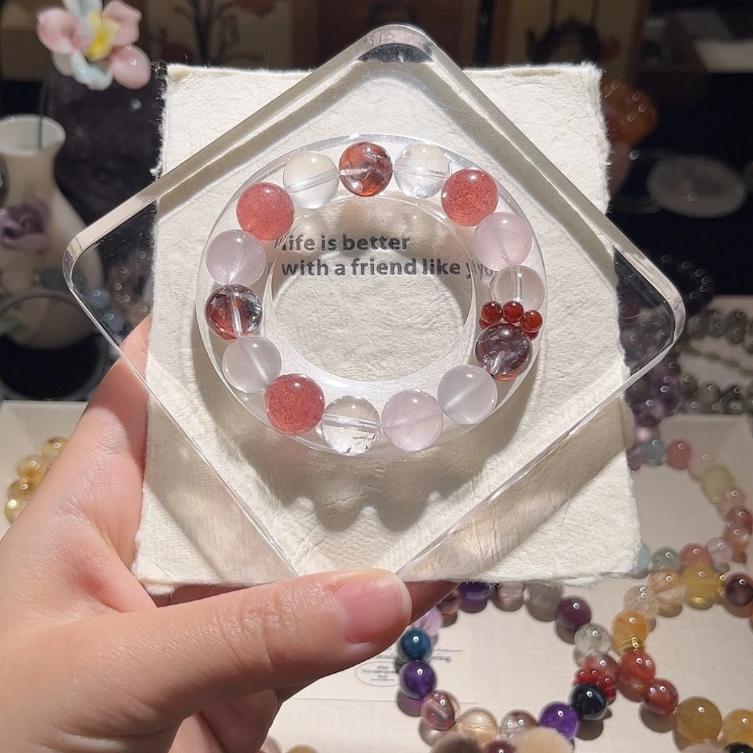 石英石圣诞款草莓手链