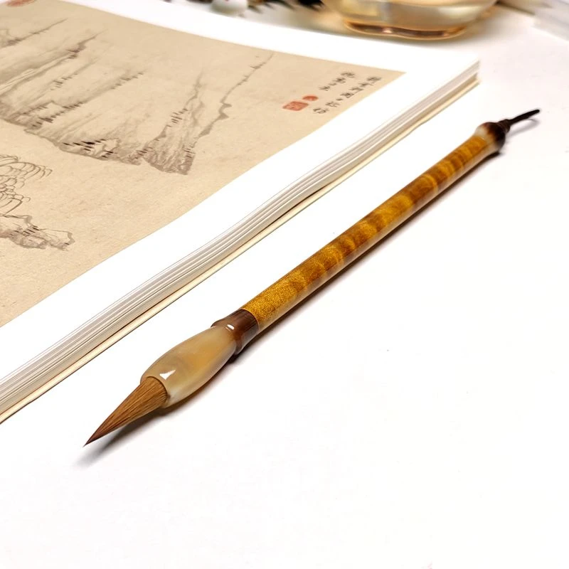 金丝楠木牛角纯狼毫毛笔出锋3.0 书画皆宜适用于楷书草书行书创作