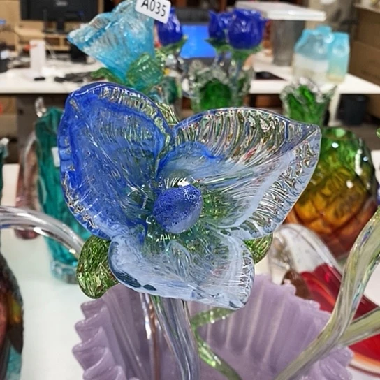 琉璃花瓶高48厘米