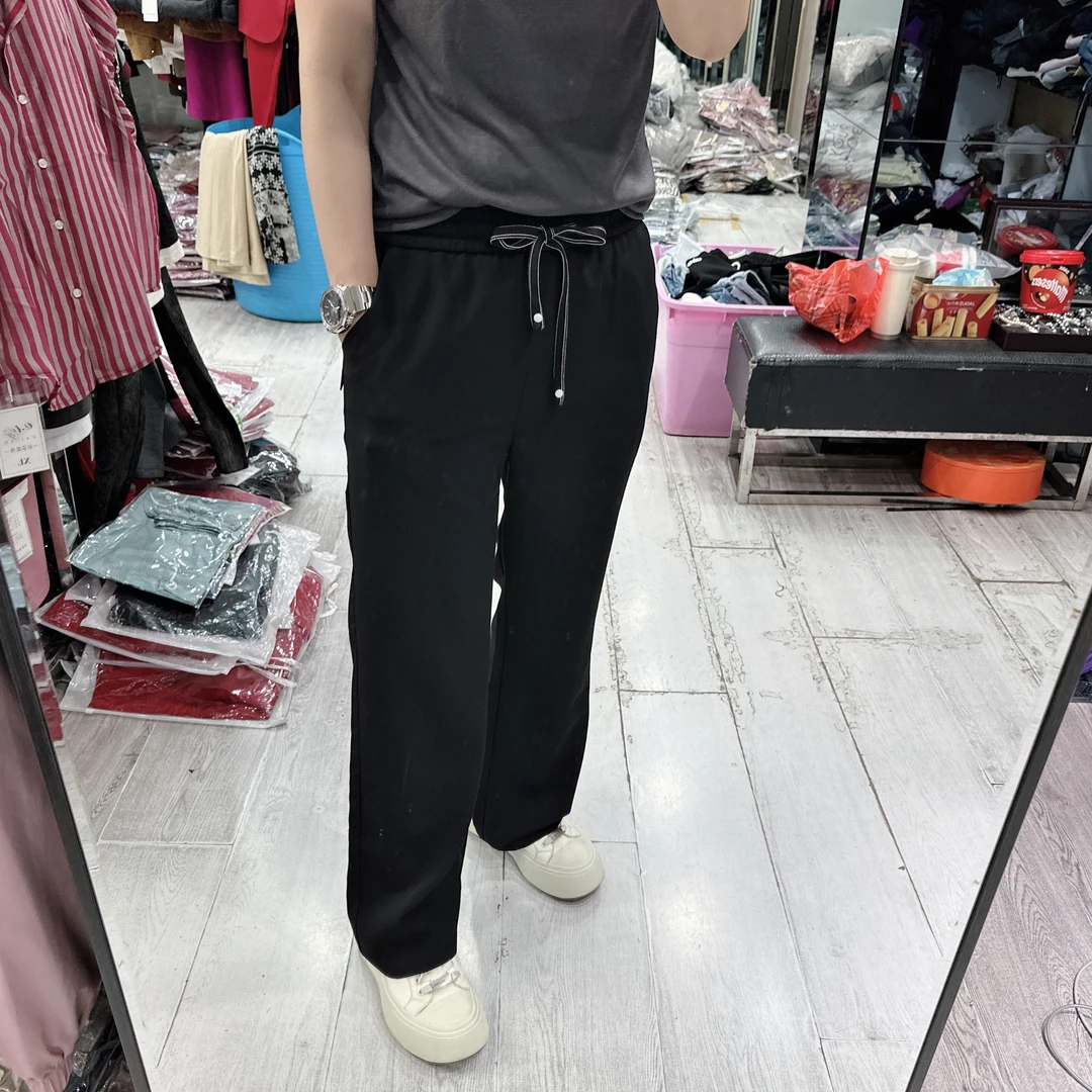 不易皱空调裤松紧腰超百搭8617欧美