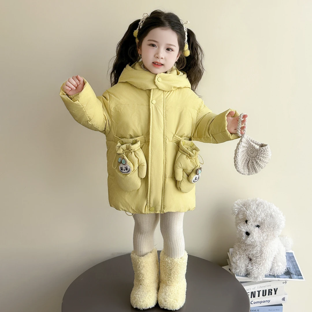 女童羽绒服冬季2025新款韩版儿童白鸭绒外套加厚宝宝冬装羽绒衣潮