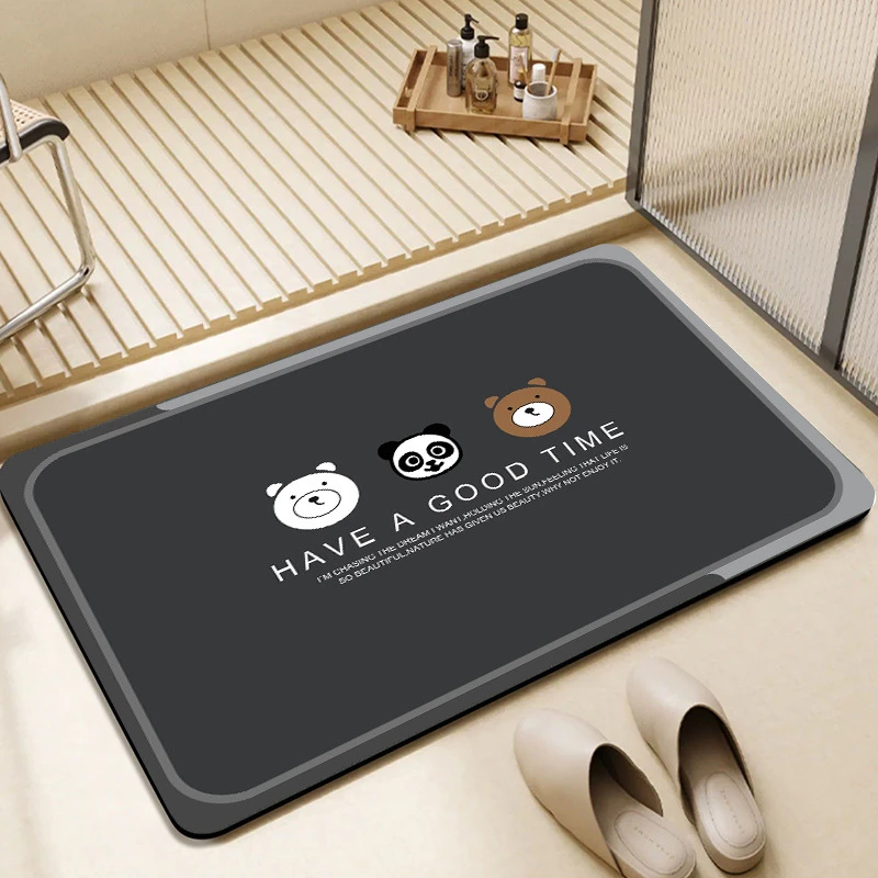 卫生间门口防滑地垫浴室卡通硅藻泥软垫吸水速干脚垫家用进门垫子