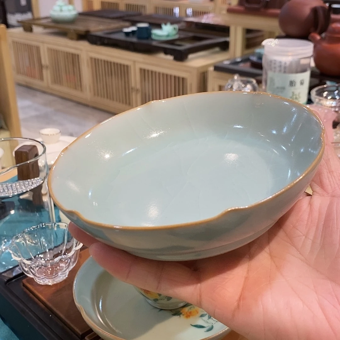 壶承汝窑瓷器开片