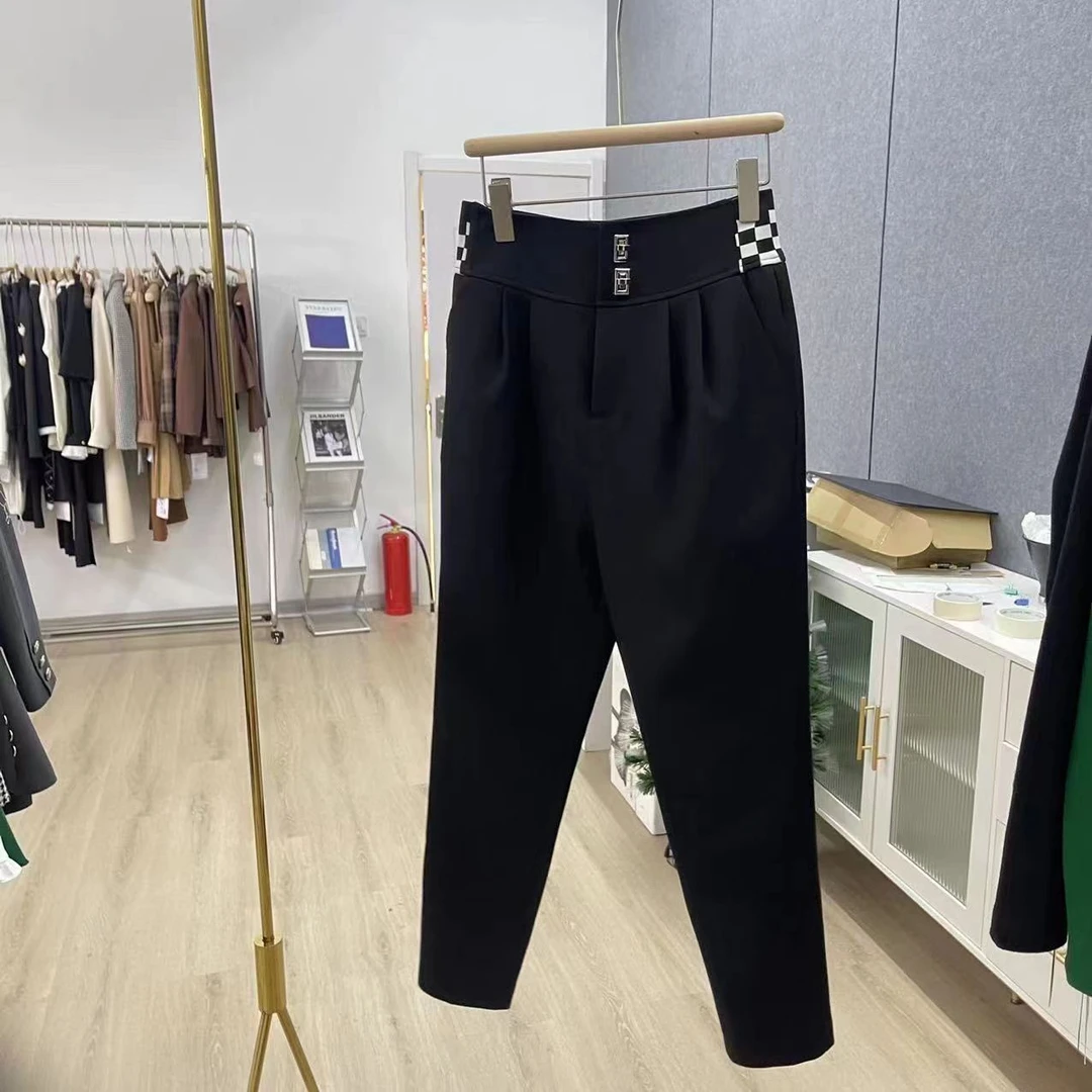 【锦衣服饰】2416腰拼接菱格哈伦裤