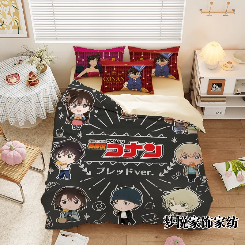 名侦探柯南全棉床上用品四件套二次元学生宿舍纯棉被套床单三件套