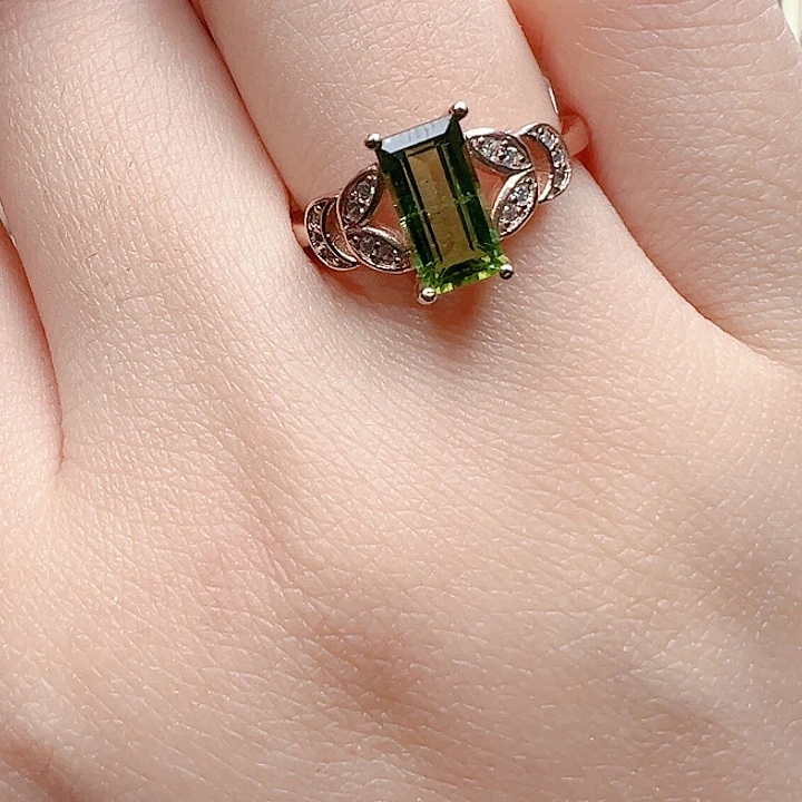 碧玺银S925镶嵌戒指