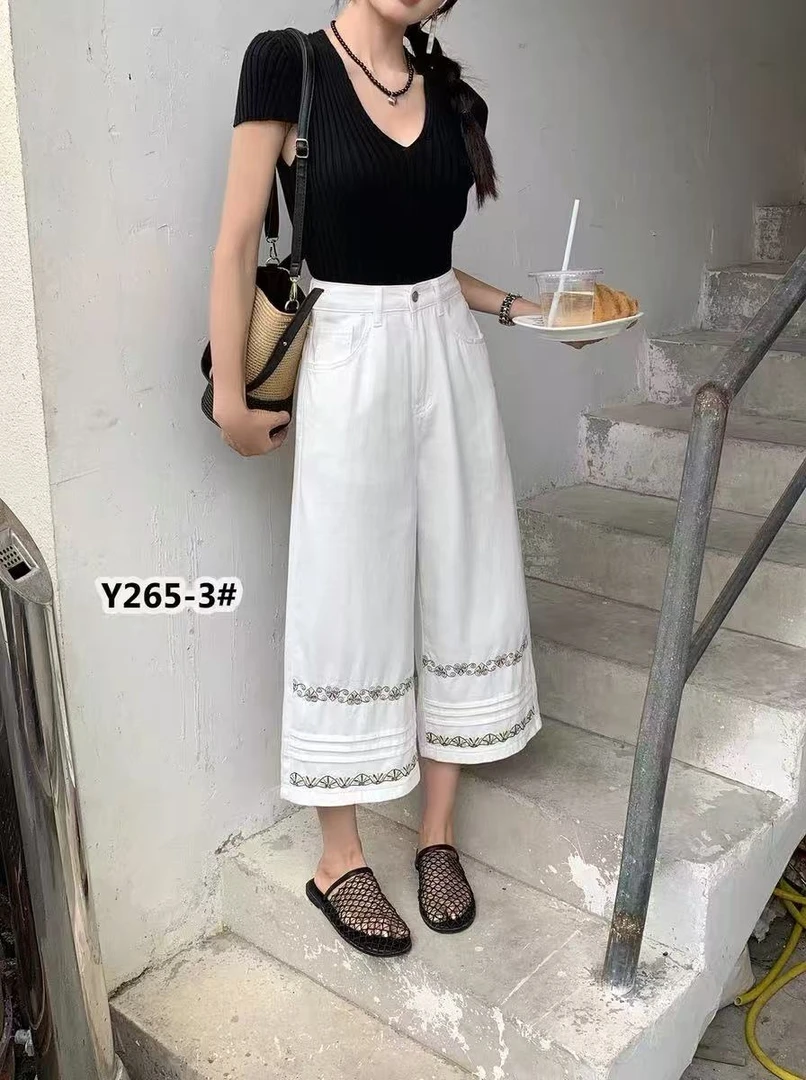 02608 张十柒新款韩版显瘦百搭裤女高腰直筒阔腿裤休闲