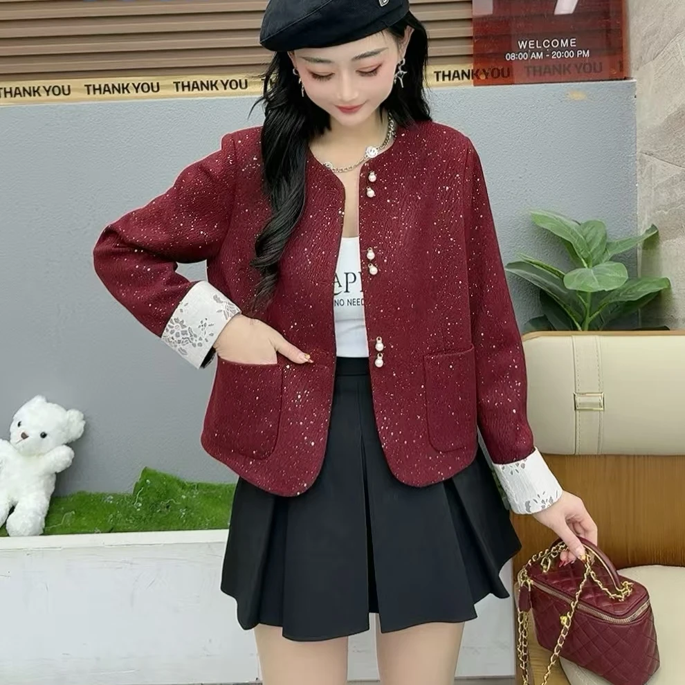 新中式复古短外套新款时尚休闲洋气减龄气质小香风上衣外套QSYM08