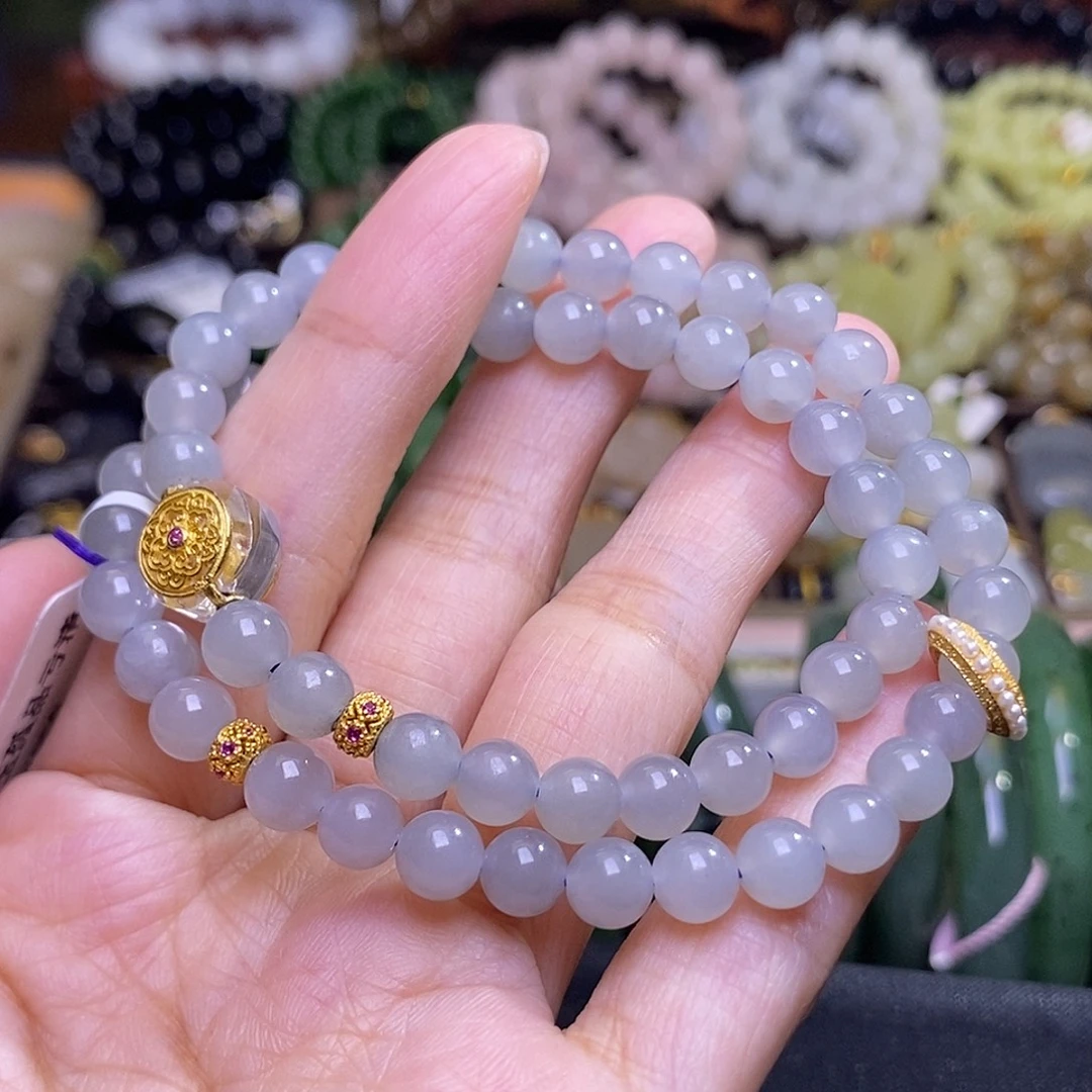 和田玉未镶嵌颈饰早间福利价银镶浓烟紫