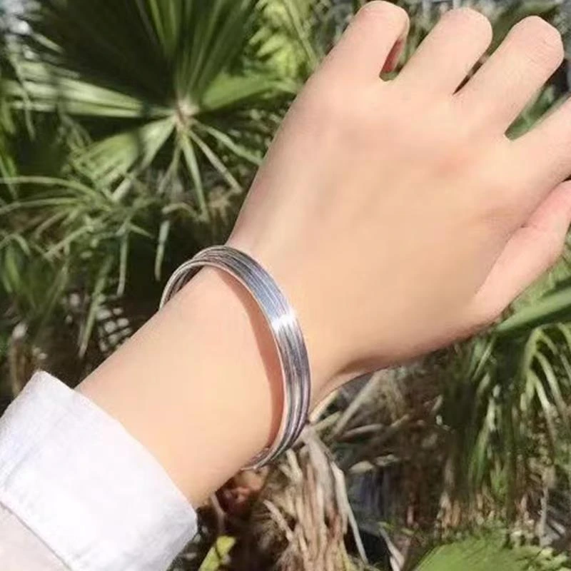 手镯 手镯 三生三世气质简约素圈银色圈圈光面0159