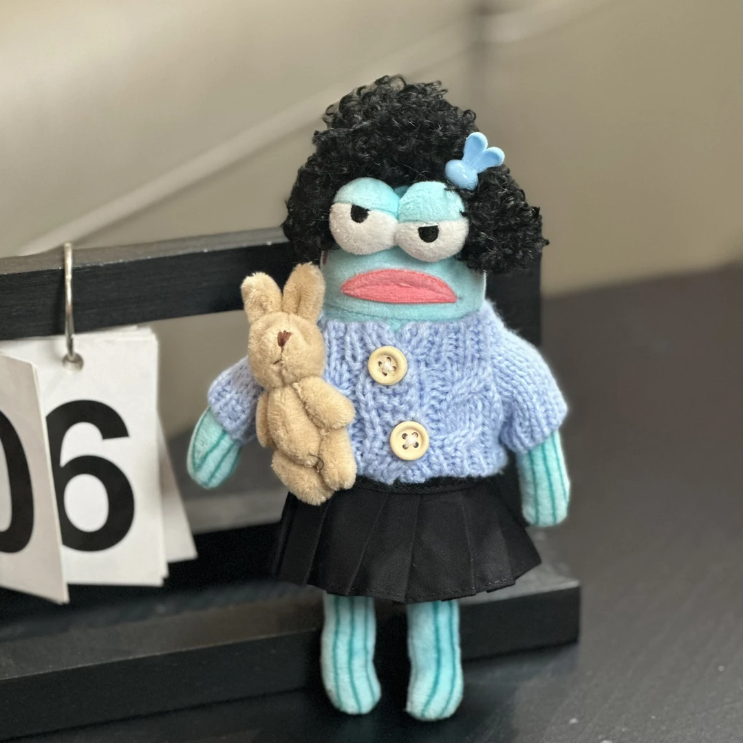 比奇堡居民娃衣毛衣带熊带兔玩偶裙套装小兔毛衣+黑色百褶裙