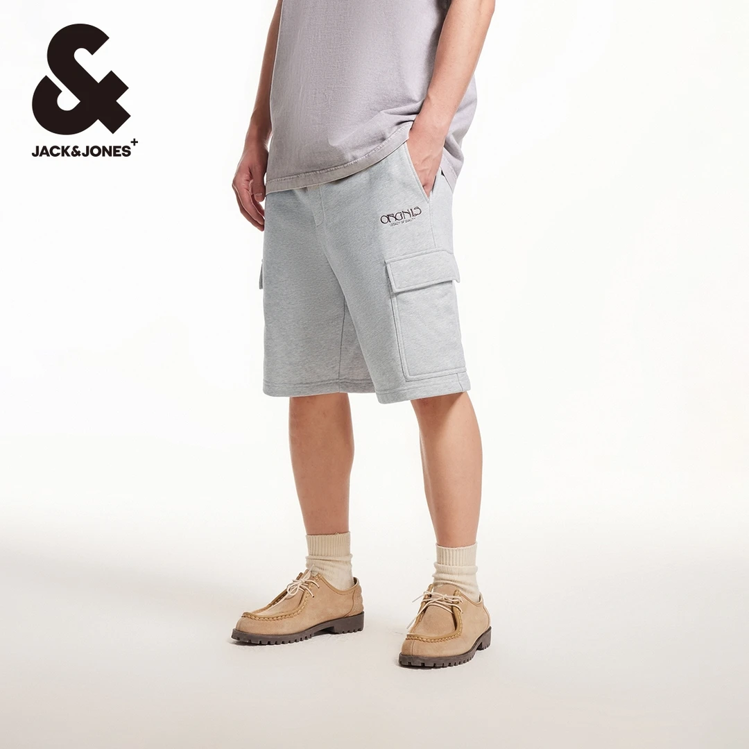 杰克琼斯秋季新款潮流百搭工装风抽绳舒适日系宽松五分裤短裤男装