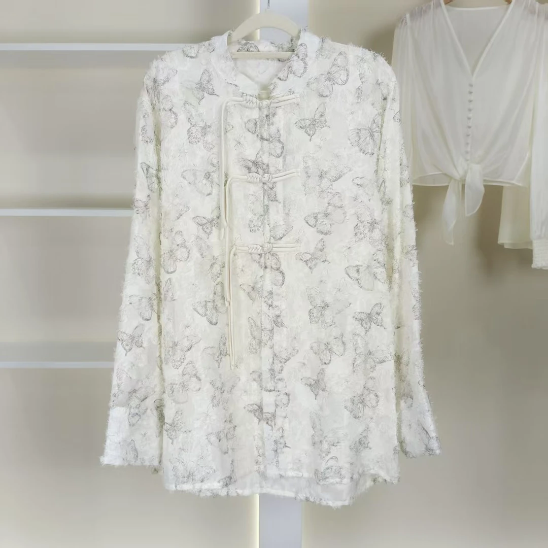 麦迪尚品 40503241 春季新中式印花盘扣上衣衬衫品牌撤柜女装