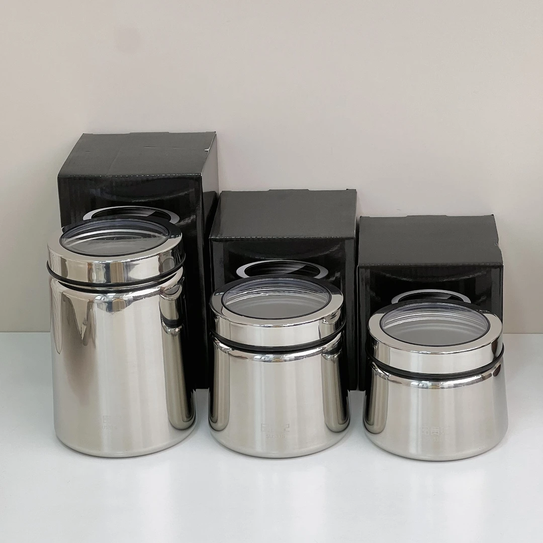 316不锈钢密封罐可视化储存罐防潮家用厨房收纳罐茶叶罐调料罐
