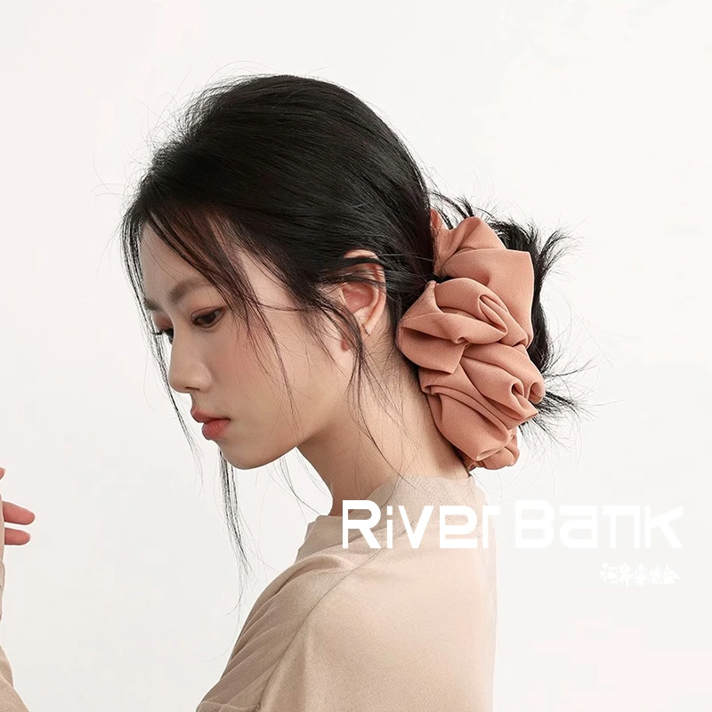 河岸家买手店设计师REREK优雅法式大号大肠圈雪纺花束发圈25夏