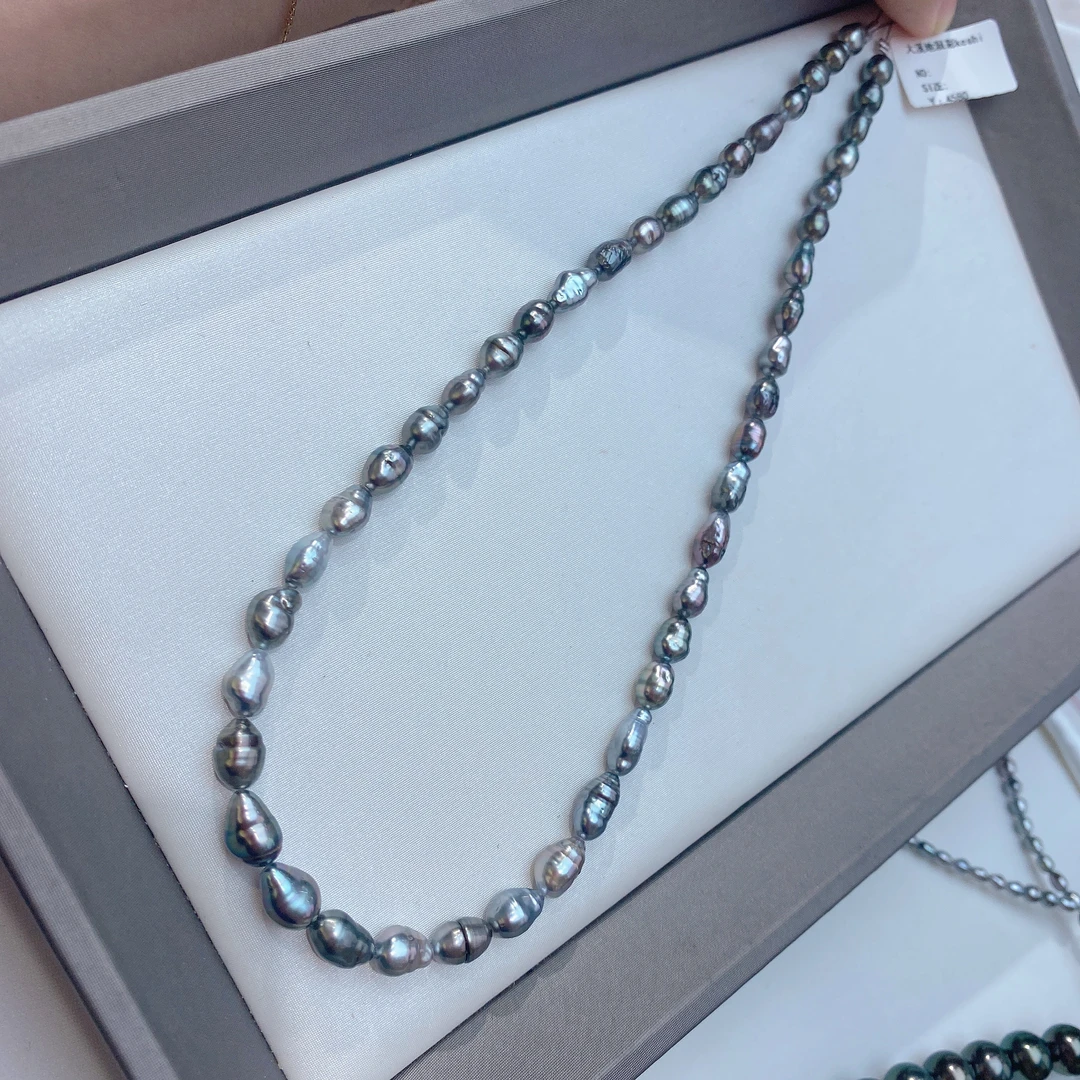 5.5-7.5大溪地keshi米粒型串珠锁骨链