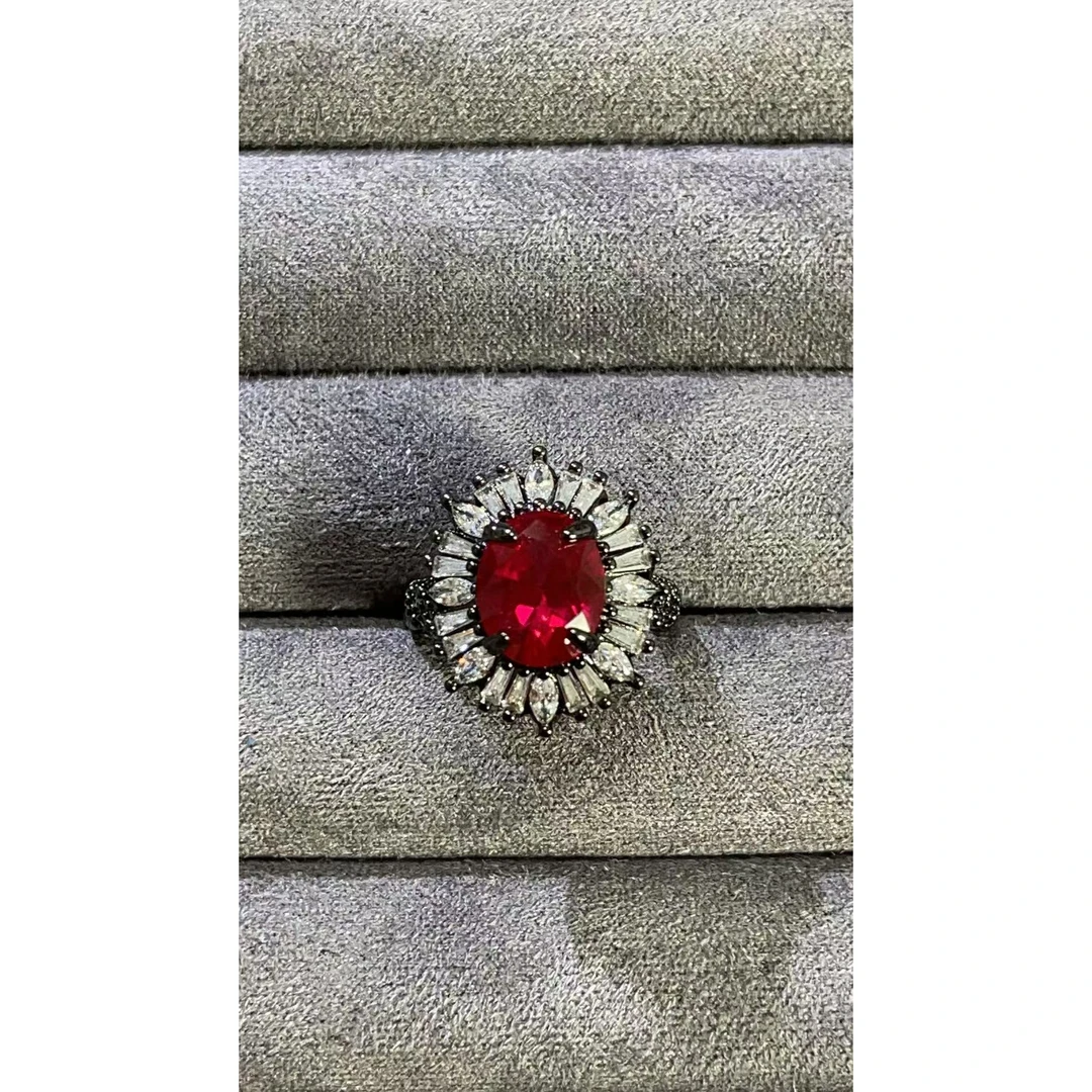 福玺甄选红圆戒指6320