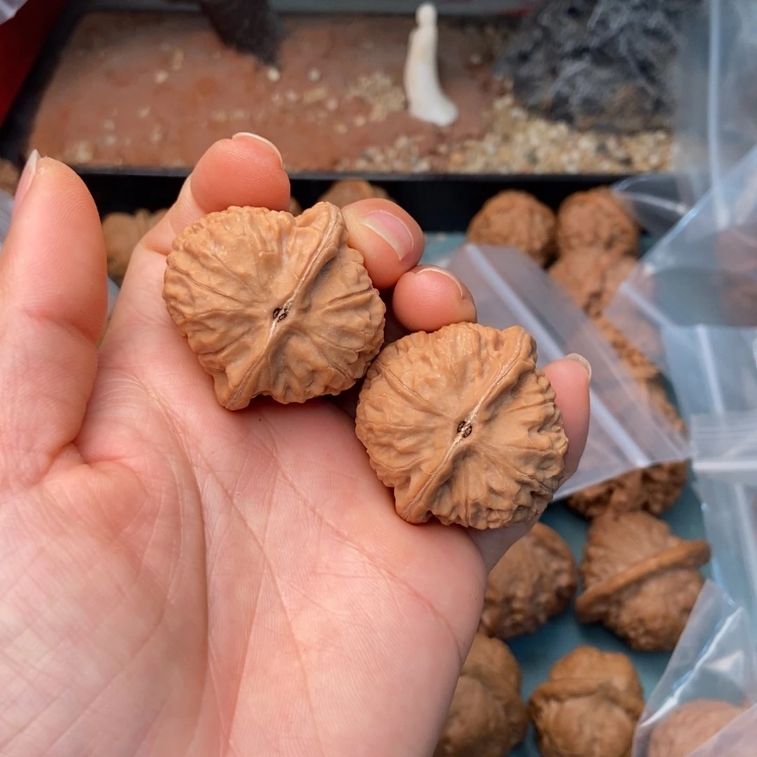 吊坠文玩核桃红方印35