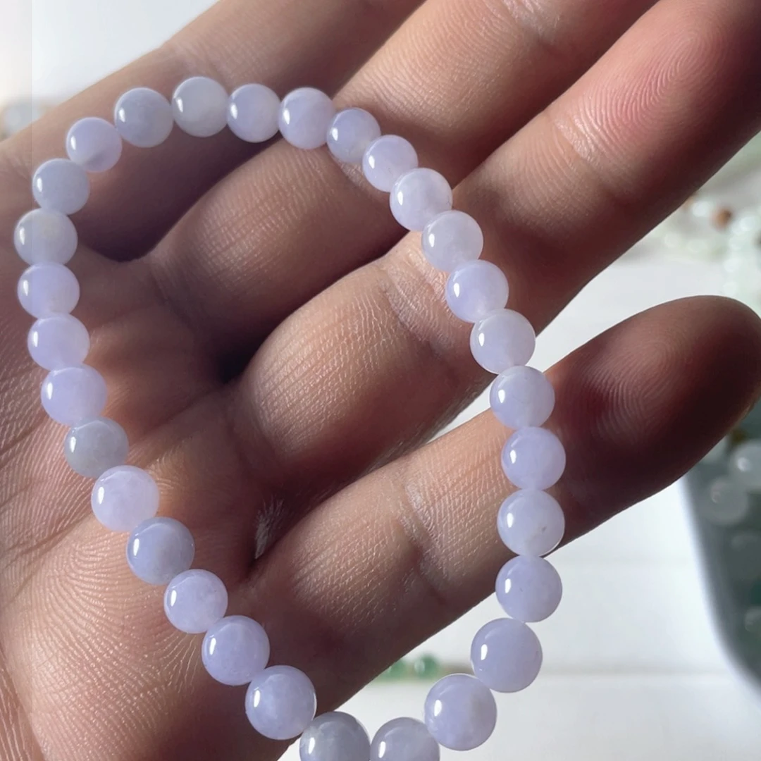 散珠翡翠紫色手串