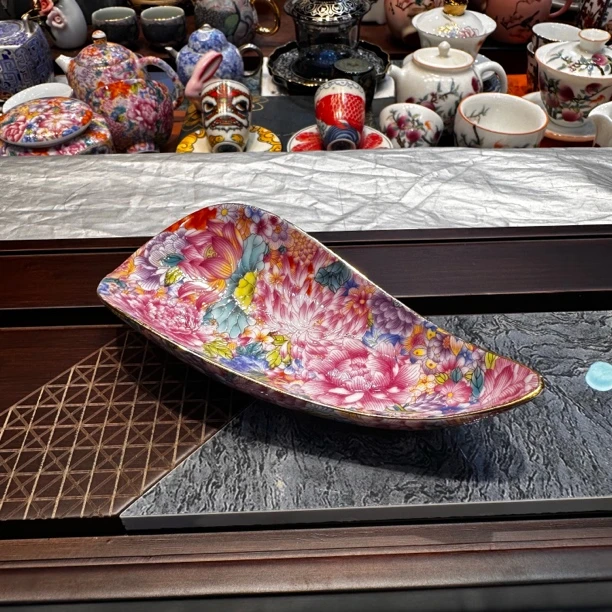 万花陶瓷茶则Xb065