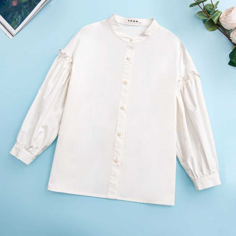 1722女童衬衫2025春季新款儿童洋气学院风中大童春秋款百搭款上衣