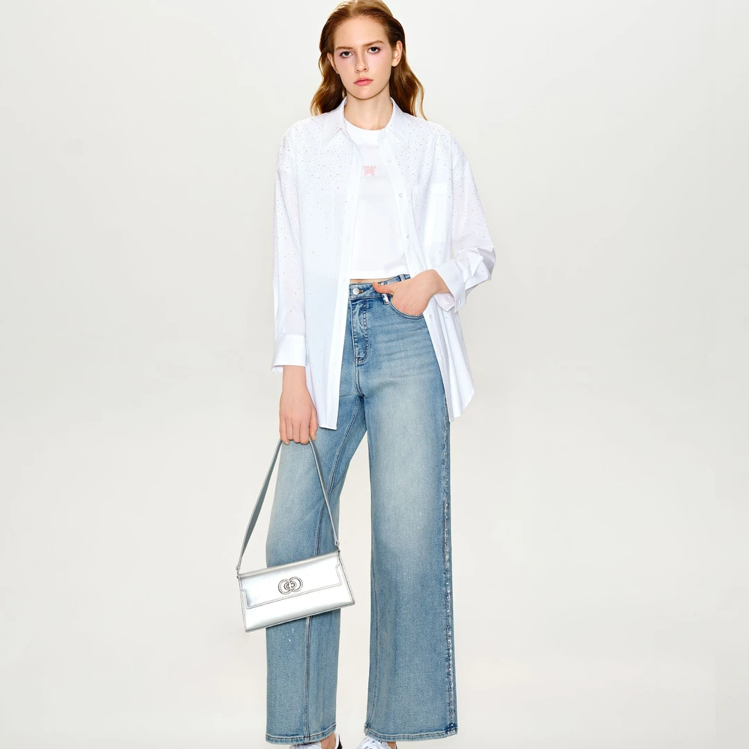 COCOON/可可尼粉色刺绣小蝴蝶T恤25101BC032336012