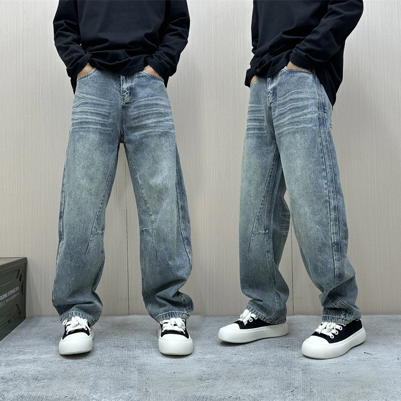 昊Studio2025秋季牛仔四季通用宽松百搭时尚水洗潮流百搭男牛仔裤