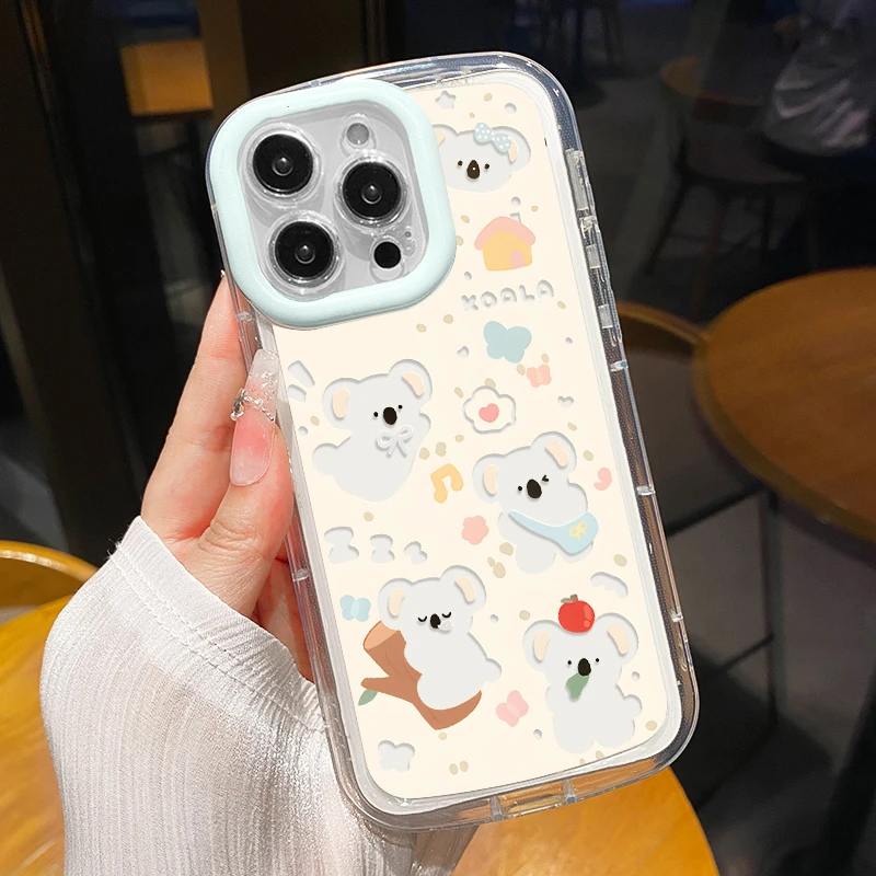 【苹果/华为/荣耀/OPPO/vivo/小米】可爱考拉直边奶油包边手机壳