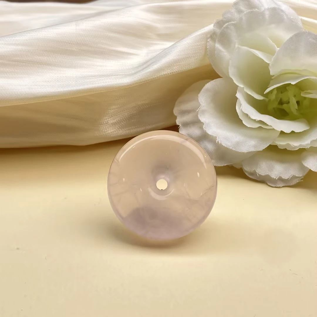 【小北严选】粉水晶吊坠22-WL60X105【多样性发一件】约34*34mm带绳