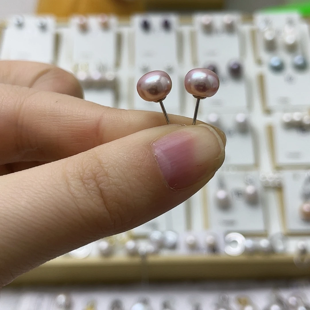 s***u耳饰淡水珍珠银S925镶嵌