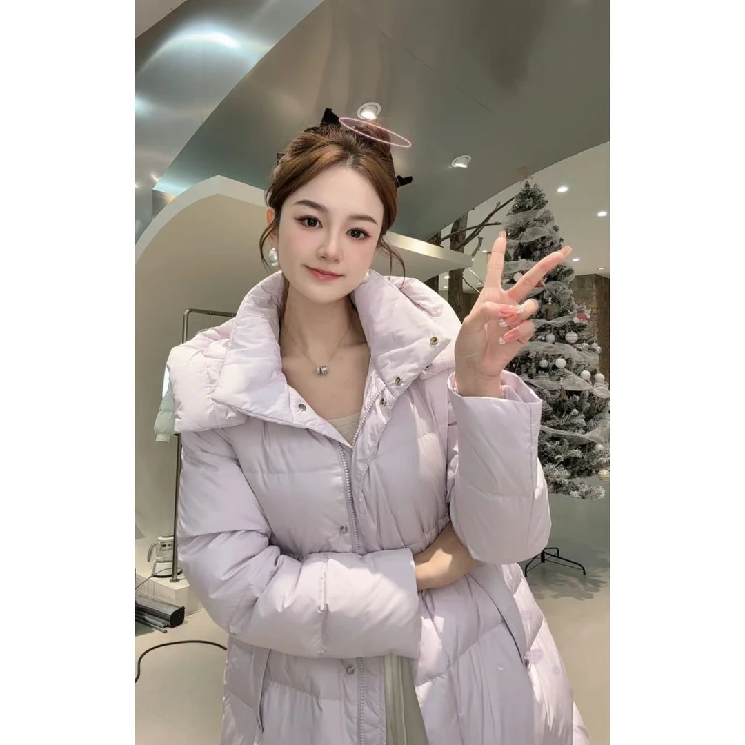 【欢欢】淑女风羽绒服长款防风休闲外套V402230788