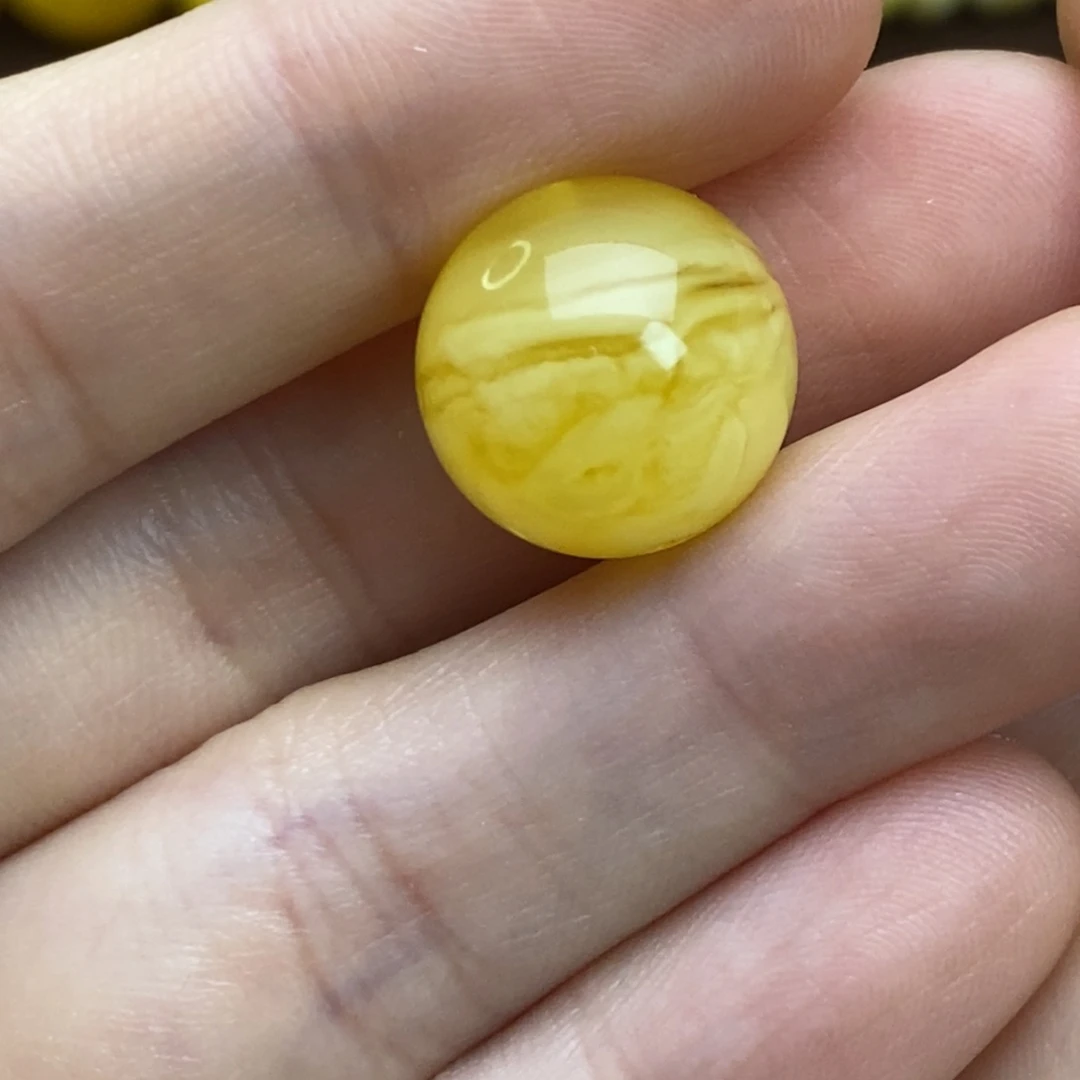 琥珀裸石未镶嵌14.3圆珠