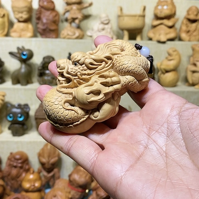 【闪购商品】黄杨木K****g龙手把件小叶黄杨木